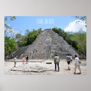 Poster Ruínas da Pirâmide de Coba Riviera Maya México