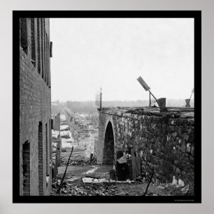 Póster Ruínas da ponte 1865 de Richmond & de Petersburgo