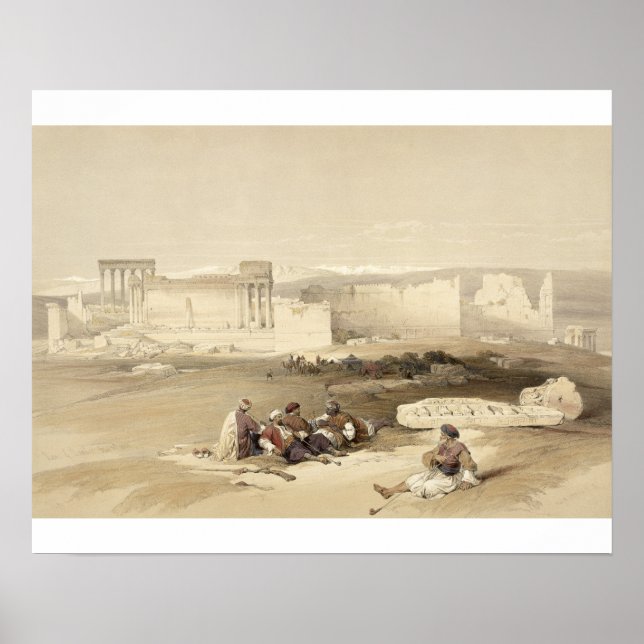 Póster Ruínas de Baalbec, 5 de maio de 1839, prato 77 de  (Frente)