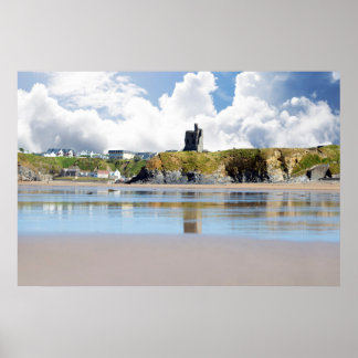 Poster ruínas de ereções de praia