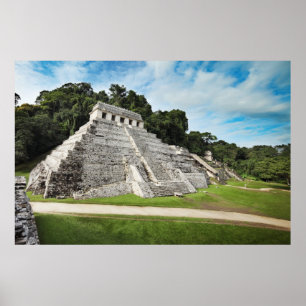 Poster Ruínas de Palenque - templo das inscrição