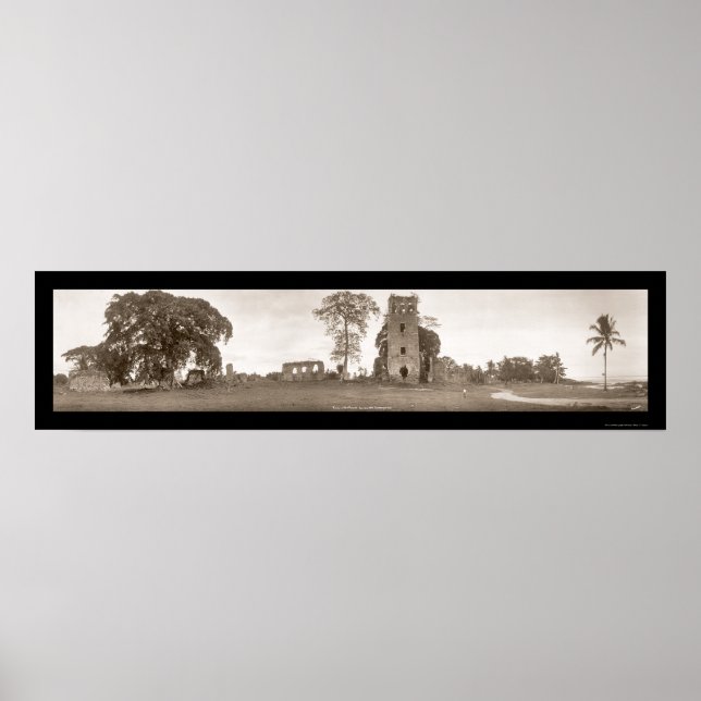 Póster Ruínas do antigo Panamá Foto 1930 (Frente)