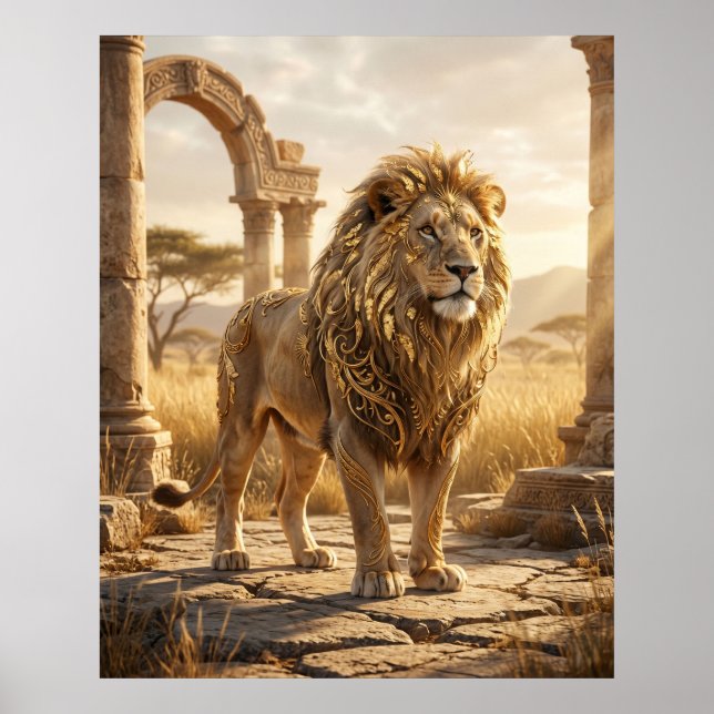 Poster Ruínas do Leão de Folha de Ouro (Frente)
