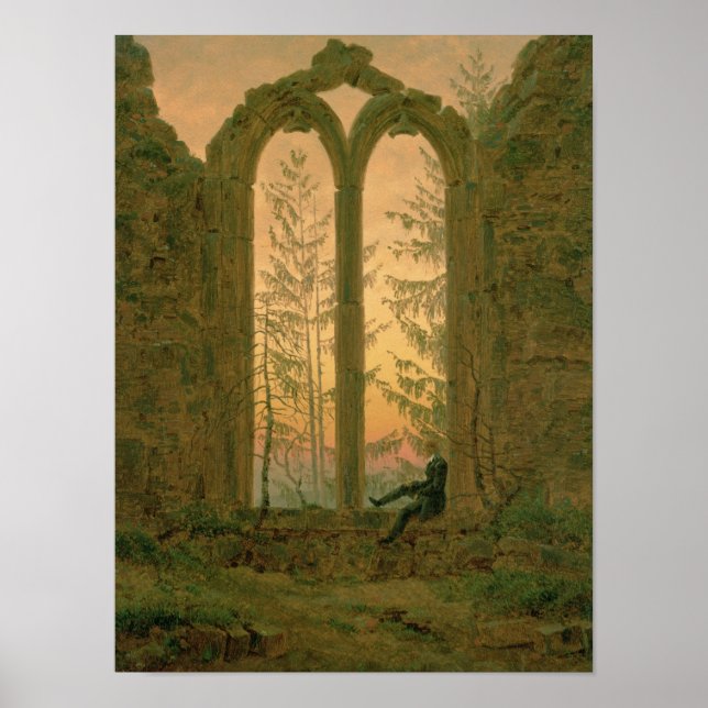 Póster Ruínas do mosteiro de Oybin 1835-40 (Frente)
