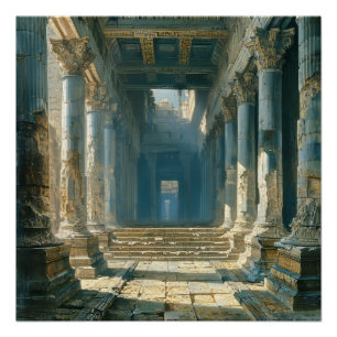 Póster Ruínas do templo grego antigo