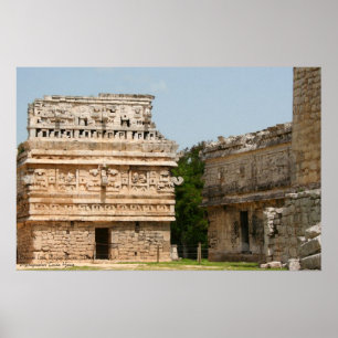 Poster Ruínas maias de Chichen Itza, "o Nunnery "