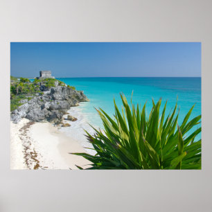 Poster Ruínas maias na praia em Tulum