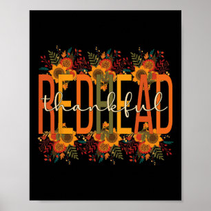Poster Ruiva de Ação de Graças Mulher de Cabelos Vermelho
