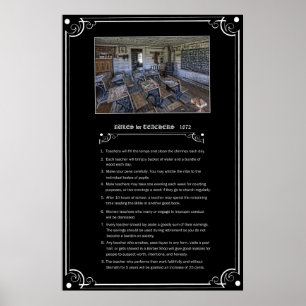 Poster RULES for TEACHERS - 1872 - MONTANA TERRITORY