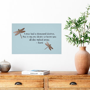 Poster Rumi Deseja Cotação e Dragonfly
