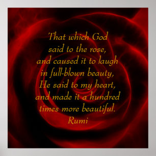 Póster Rumi Red Rose Beauty