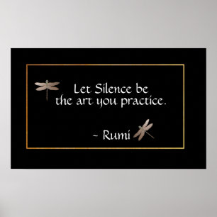 Poster Rumi Silence Cote & Dragonfly