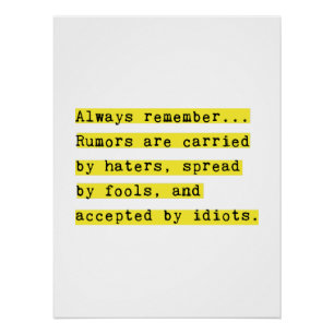 Póster Rumores são transportados por aquecedores motivaci