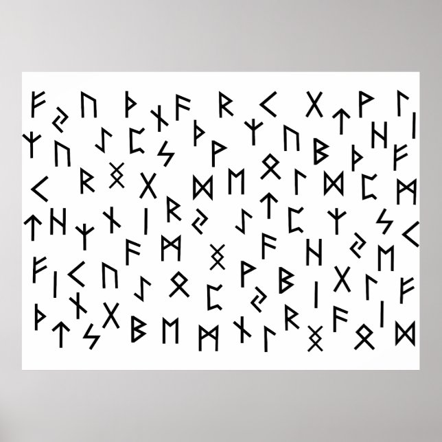 Poster Runas futhark antigas (Frente)