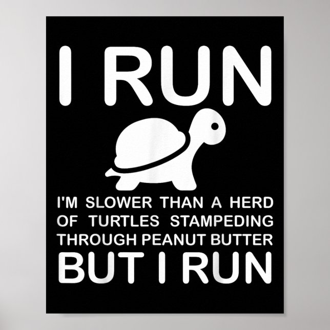 Poster Running Motivation Turtle  (Frente)