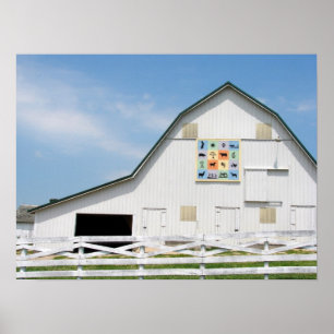 Póster Rural Iowa Animal Barn