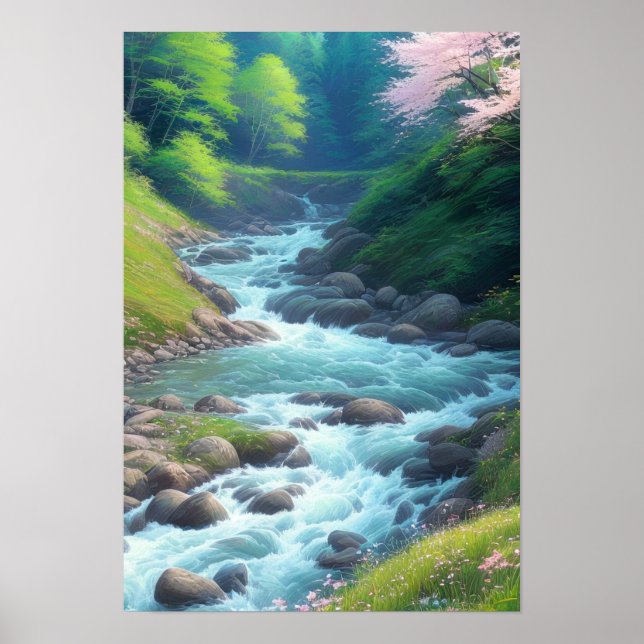 Poster Rushing Mountain Stream (Frente)