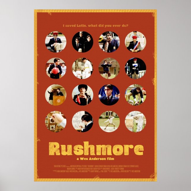 Poster Rushmore mostrando as muitas faces de Max Fischer (Frente)