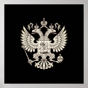 Poster Rússia casaco de armas - versão branca