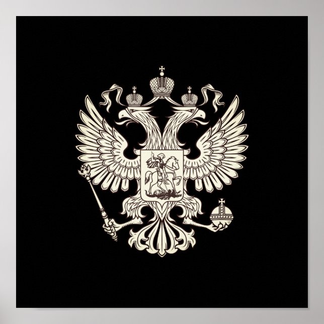 Poster Rússia casaco de armas - versão branca (Frente)