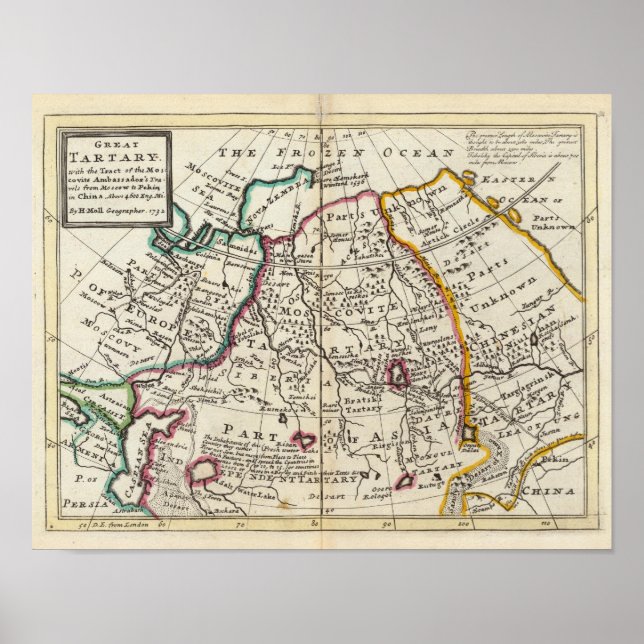 Póster Rússia, Cazaquistão, Ásia (Frente)