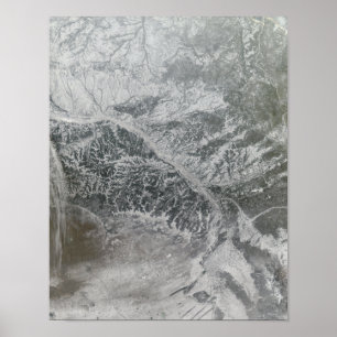 Poster Rússia central nebulosa e nebulosa mostrando o Ob