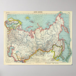 Póster Rússia, Coreia e Ásia