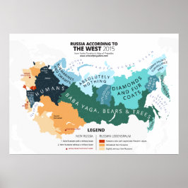 Póster Rússia, de acordo com o Ocidente