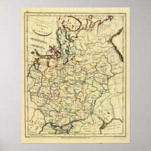 Póster Russia in Europe with boundaries outlined