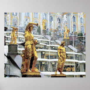 Poster Rússia, São Petersburgo, Peterhof, Sansão e