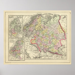 Póster Rússia, Suecia, Noruega