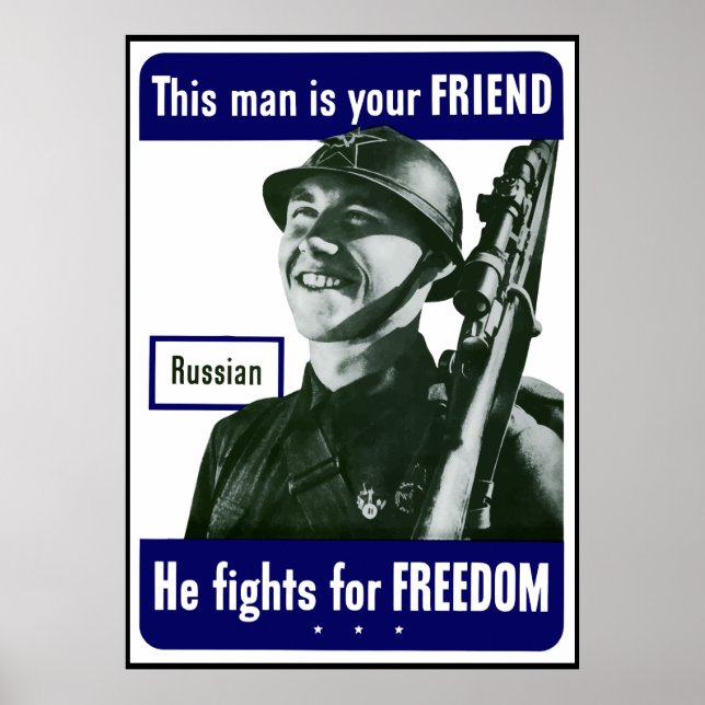 Póster Russo — Este Homem É Seu Amigo — Fronteira (Frente)