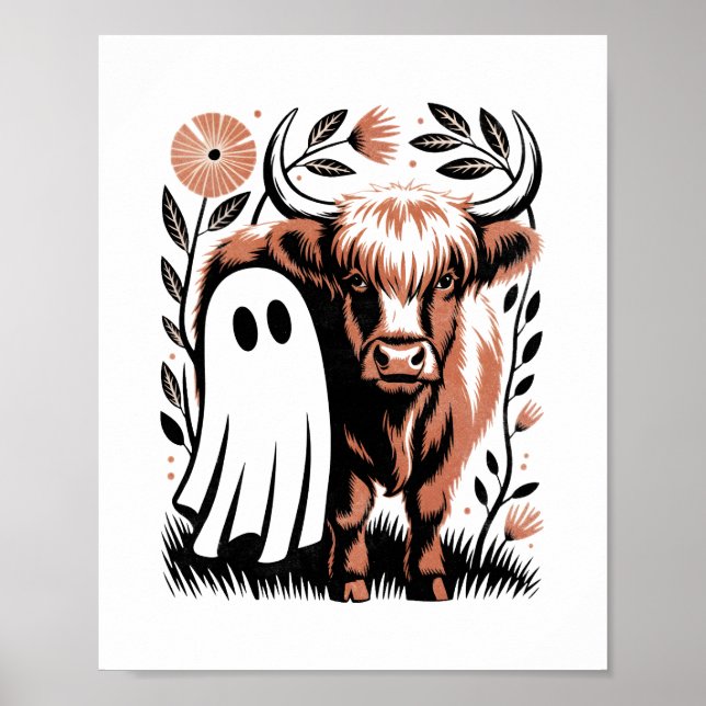 Poster Russo Vaca Highland Ghost Halloween (Frente)