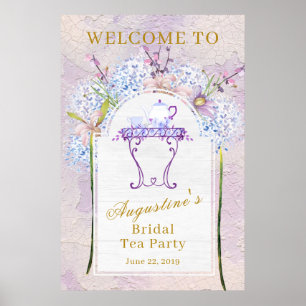 Poster Russo Wildflower Bridal Tea Bem-vindo