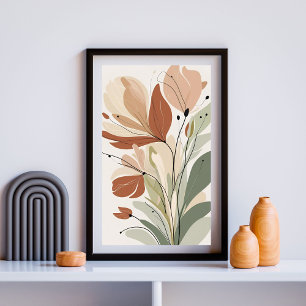 Poster Rust Bloom Serenity IV – Botânica Contemporânea