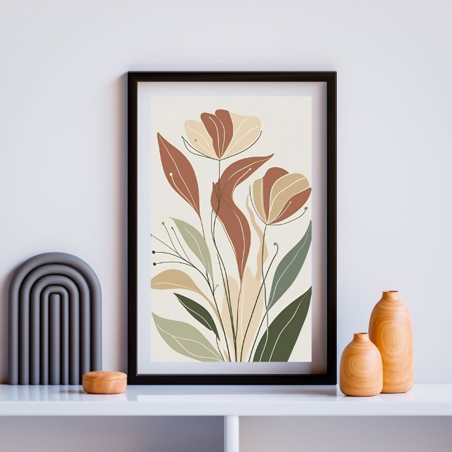 Poster Rust Meadow Whisper I – Minimalista Folha Botânica (Criador carregado)