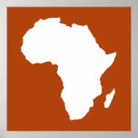 Póster Rust Red Audacio Africa<br><div class="desc">O mapa africano traçado em branco com cores contrastantes na paleta "Safari" de Emporio Moffa inspirada pela ousada aventura e natureza selvagem do continente.</div>