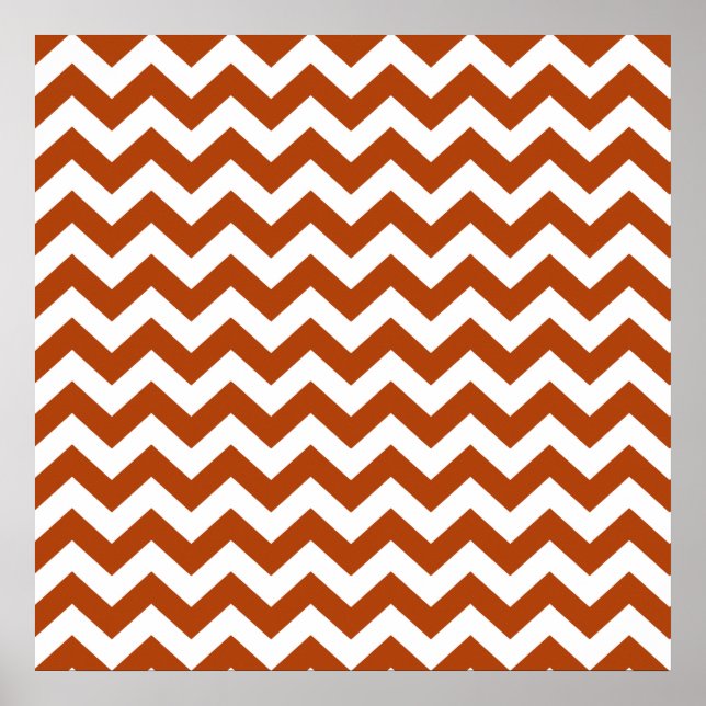 Poster Rust Red Poppy Safari Chevron (Frente)