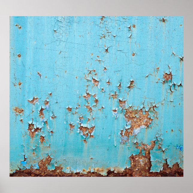 Poster Rusted Blue Metal: Muro Texturizado. (Frente)