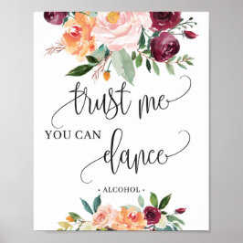 Poster Rustic autumans floral confie em mim você pode dan