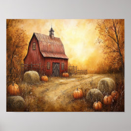Poster Rustic Autumn Barn