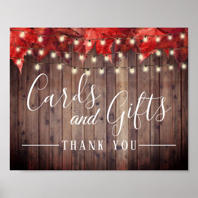Poster Rustic Autumn Deixa Cartões e Presentes Casamentos (Frente)