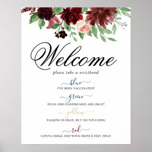 Poster Rustic Blooms Terracotta Red Social Distance