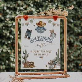 Poster Rustic Boho Wild West Boy Fralda Raffle