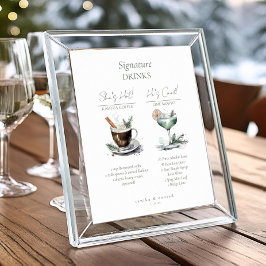 Poster Rustic Casamento no inverno Signature Drinks ID104