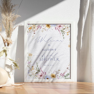 Poster Rustic Chic Wildflower Chá de panela Bem-vindo