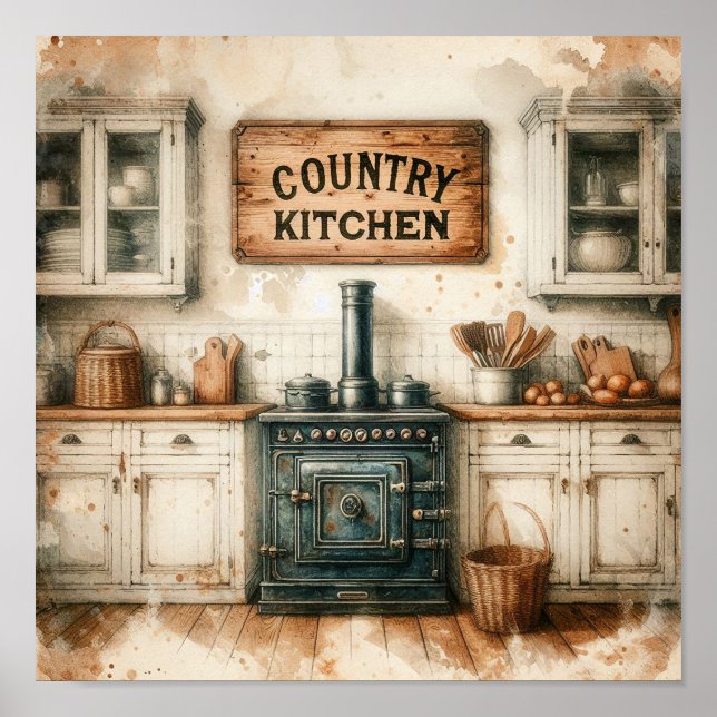 Poster Rustic Country Kitchen 4 (Frente)