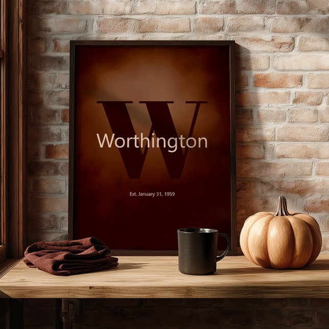 Poster Rustic Custom Family Last Name Cowboy Decor (Criador carregado)