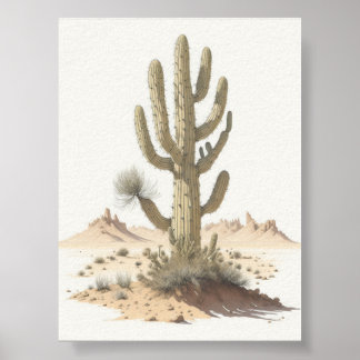 Poster Rustic Desert Cactus