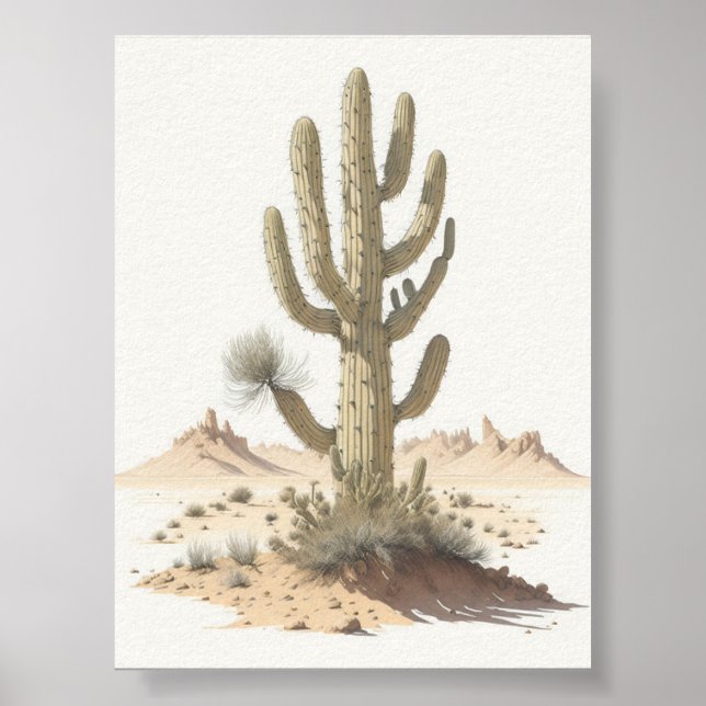 Poster Rustic Desert Cactus (Frente)